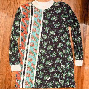 House Of Holland | Ditsy Floral Stripe Oversized Dress | Blue mutli | Sz 4